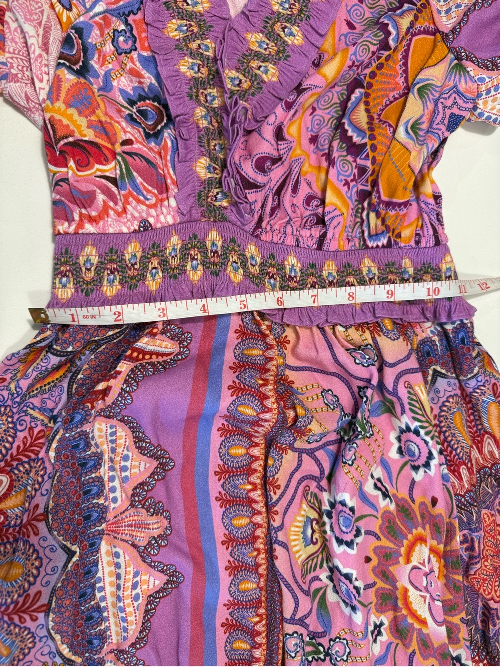 Hale Bob Katelyn Linen Maxi Dress Pink Paisley Boho Flutter Sleeve PocketsSizeXS - Picture 13 of 14